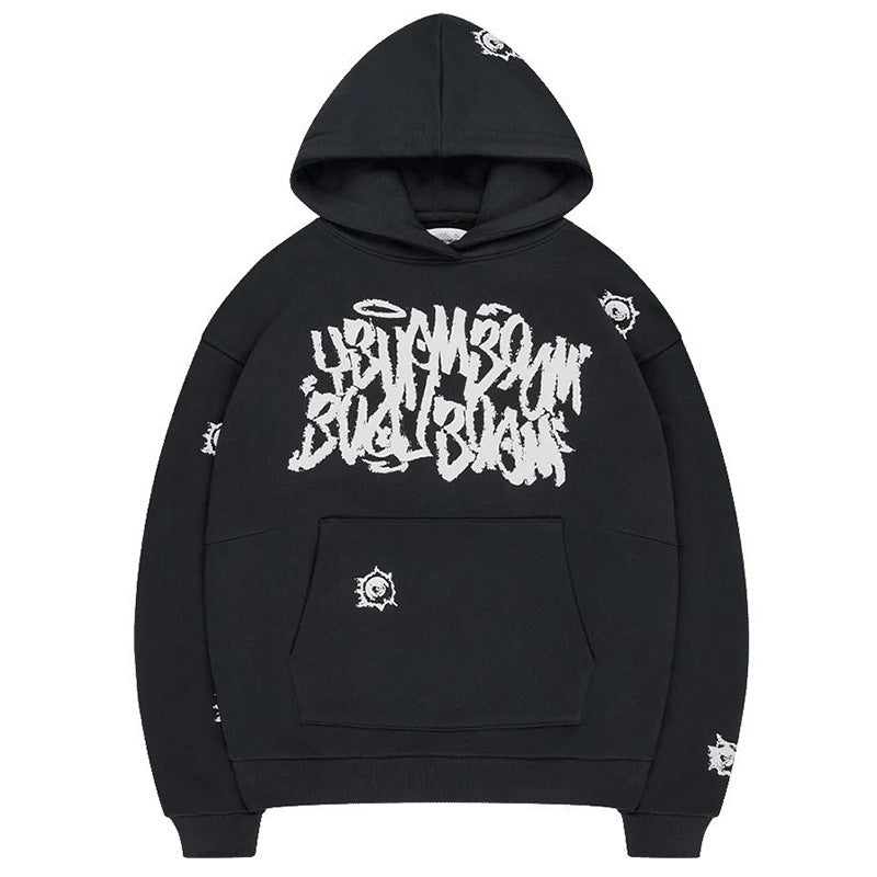 Printed Top Foreign Trade Pattern Letter Retro Street Punk Hoodie Style Sweatshirt Hip Hop
