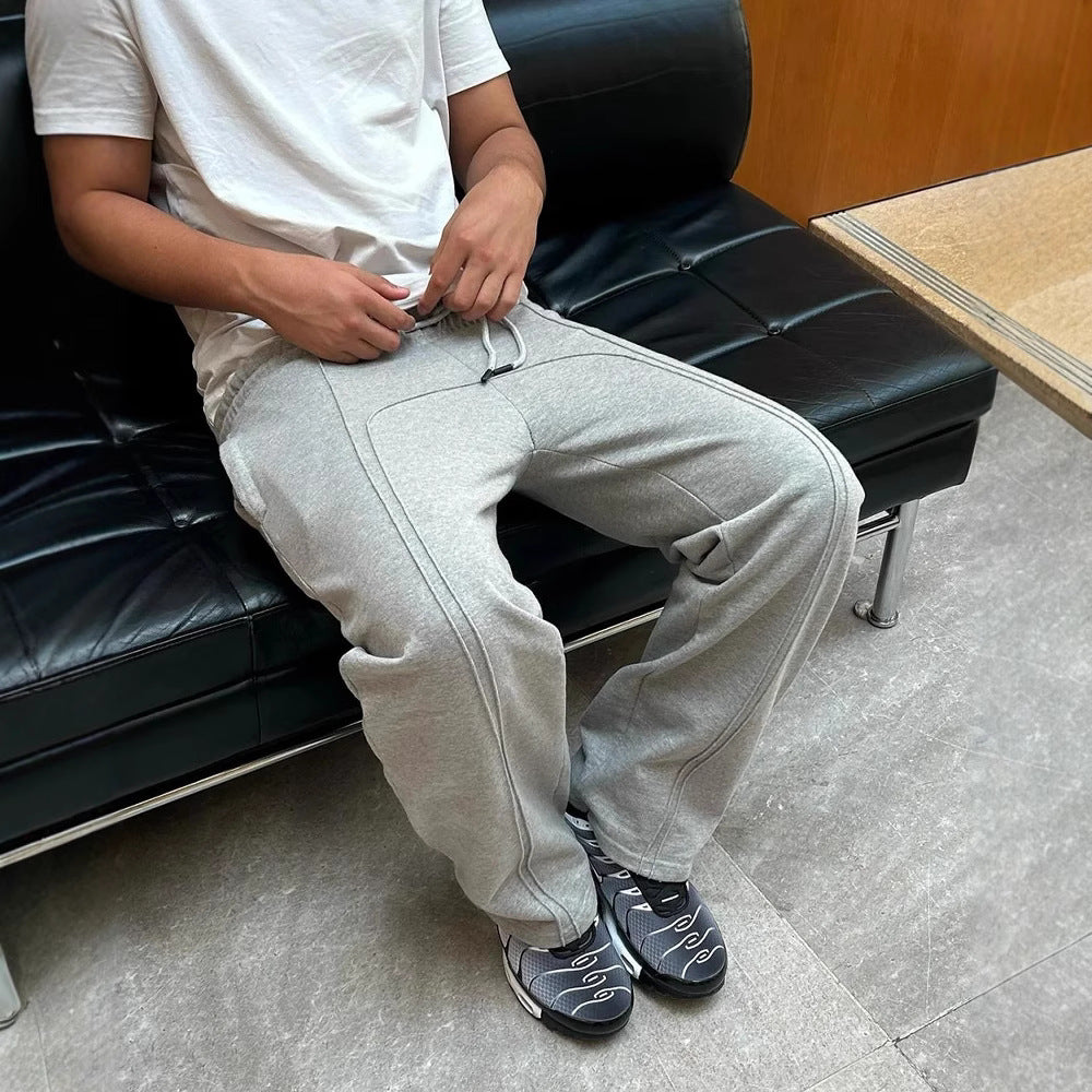 Elastic Drawstring Sweatpants for Streetwear and Y2K Style - High Street Hip Hop Casual Long Pants