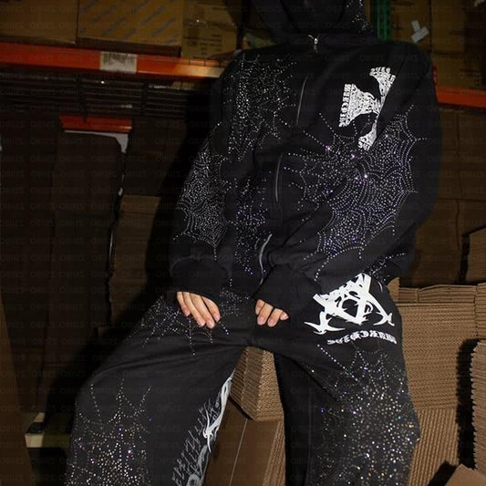 Gothic Harajuku Loose Fit Hoodie – Dark Complex, Streetwear Hip Hop Style
